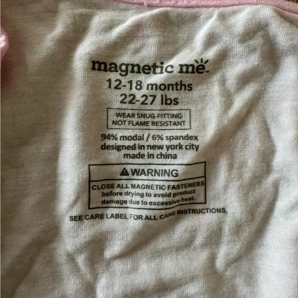 Two Magnetic Me Floral & Pink Elephants Footie Sleepwear Modal Size 9-12 & 12-18